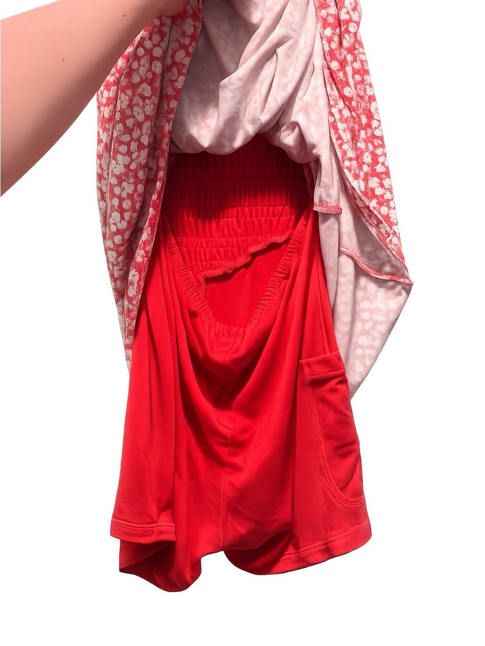 Hollister Red Floral Smocked Sundress w/built in shorts for women - Picture 3 of 8